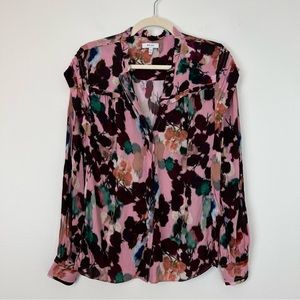Reiss Phoenix Floral Yoke Detail Crinkle Top 2 Abstract Contemporary Fall Office